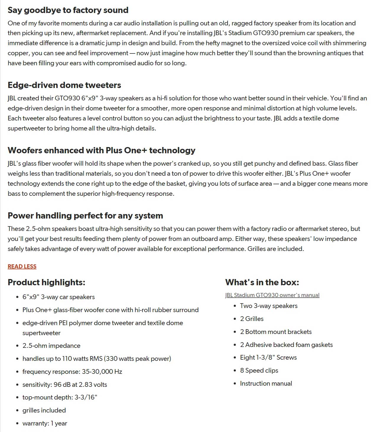 باند بیضی جی بی ال JBL Stadium GTO 930 1 JBL Stadium GTO 930 .CR