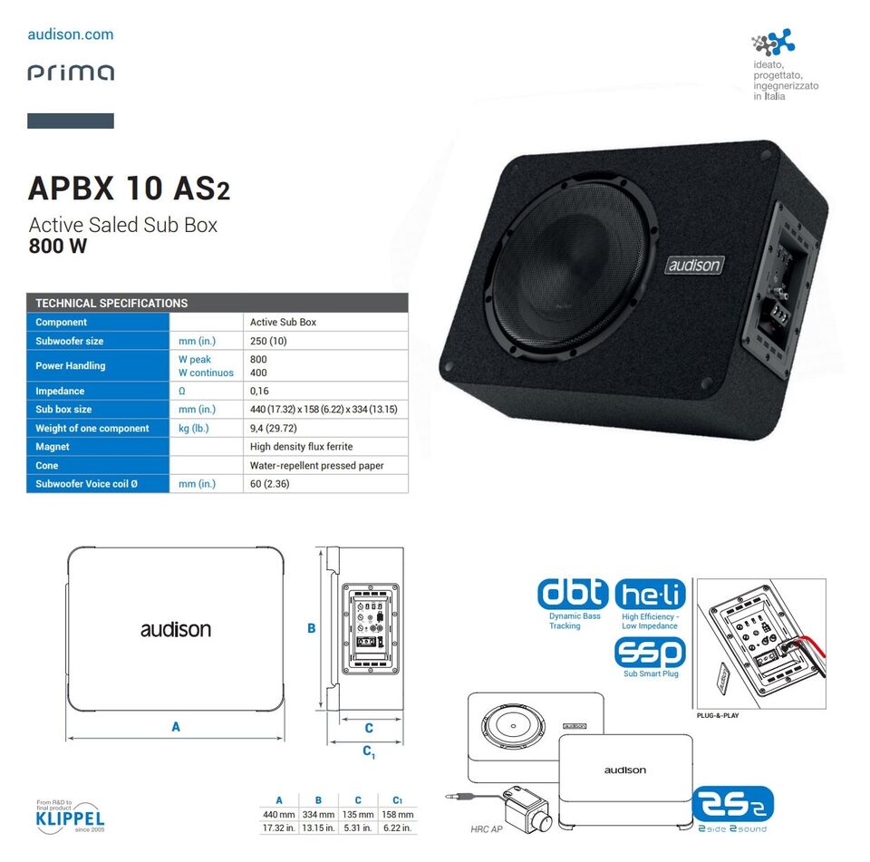 ساب اکتیو آدیسون Audison APBX 10AS2 1 s l960