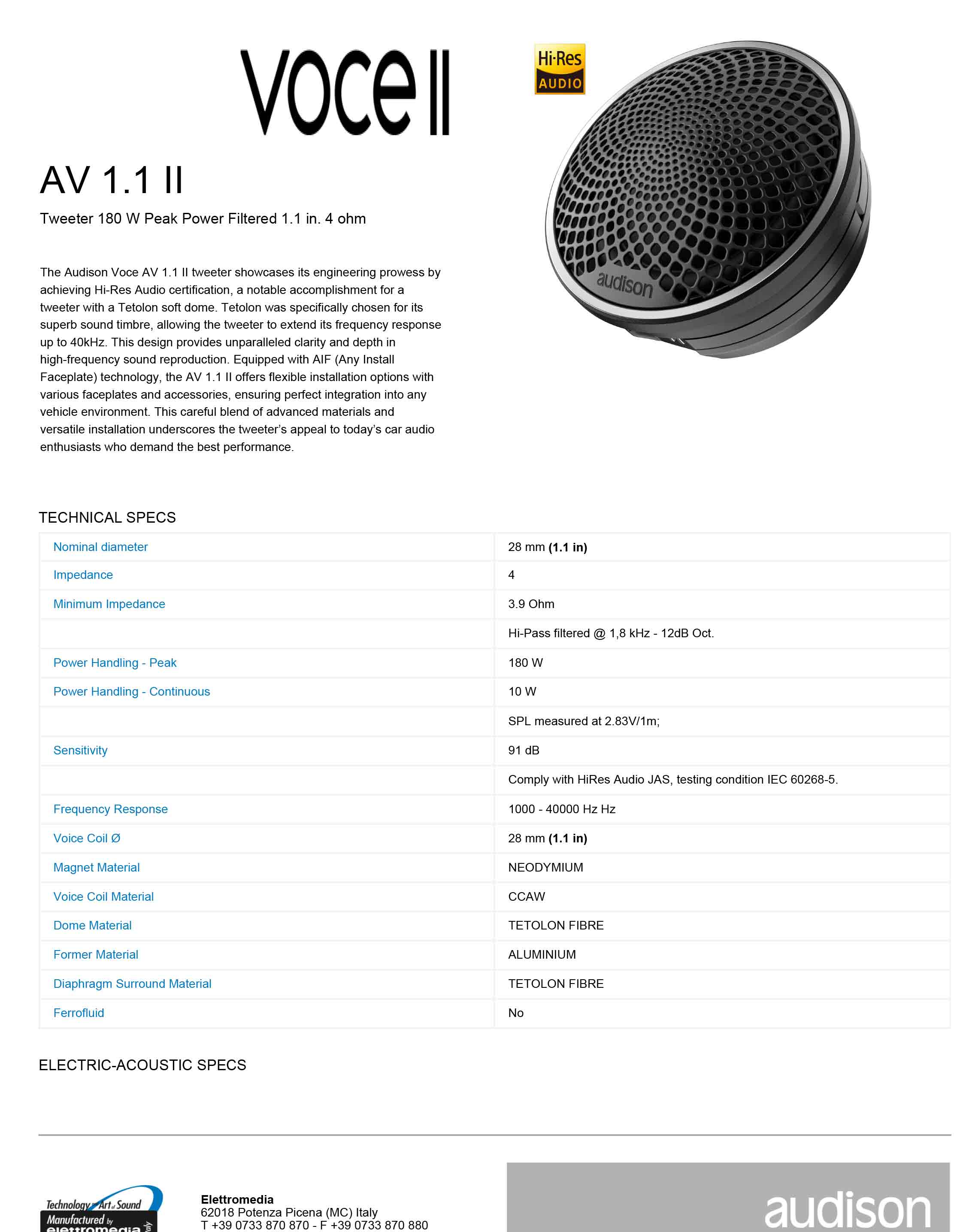 AUDISON AV 1.1 II