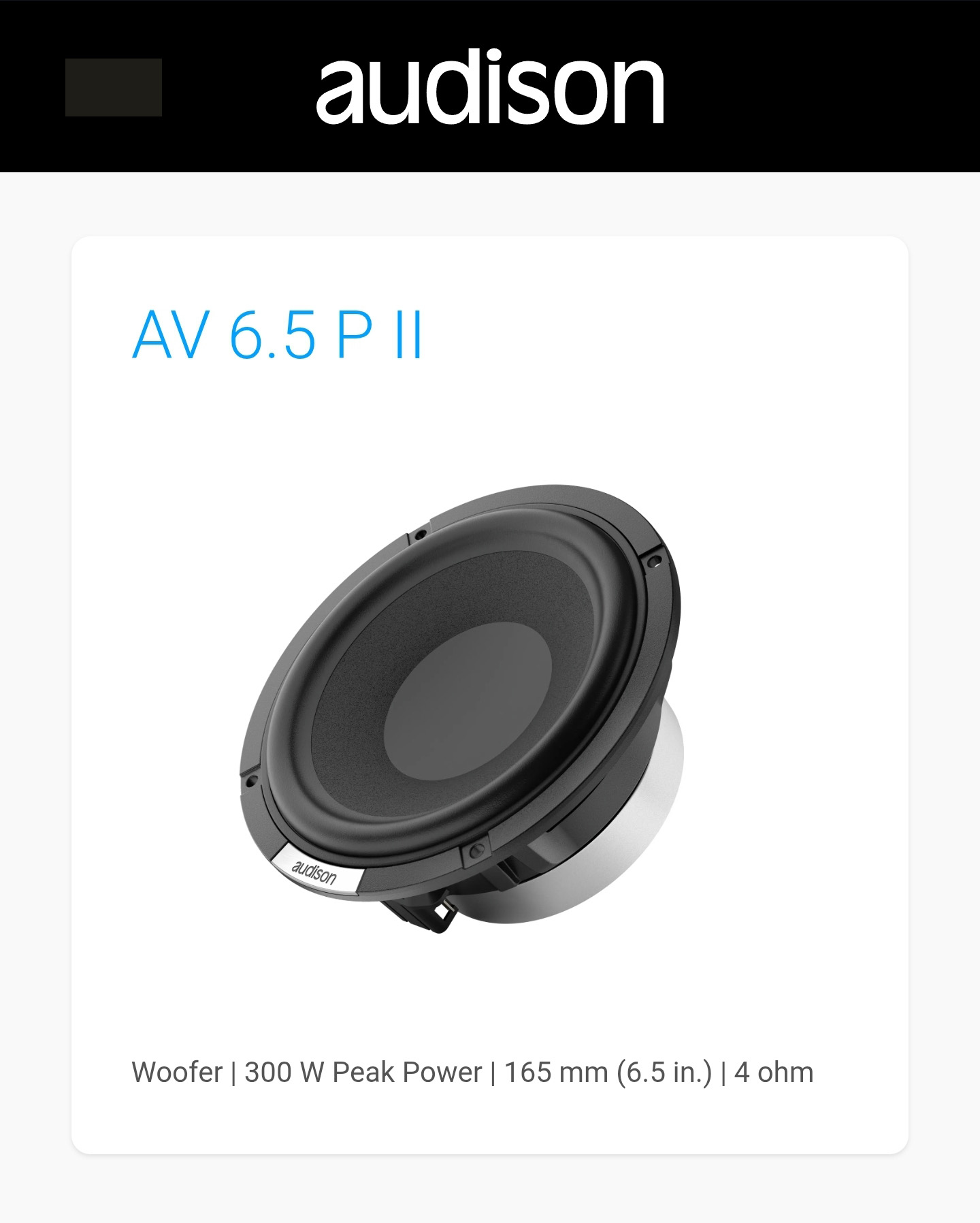 باند آدیسون Audison AV 6.5 P II - تصویر 3