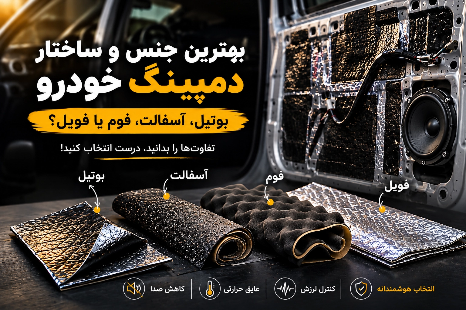 صداپرداز 77 بهترین جنس و ساحتار دمپینگ خودرو