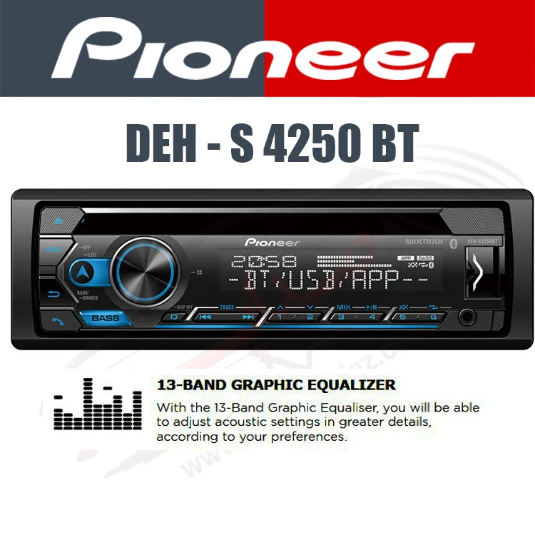 صداپرداز 52 رادیو پخش پایونیر Pioneer DEH-S4250BT